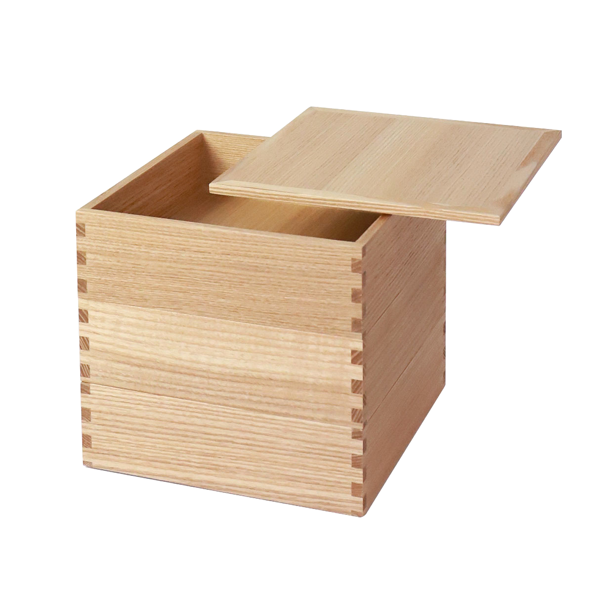 みよし漆器本舗 重箱 三段 6寸 18cm 松屋漆器店 白木塗 タモ 木製