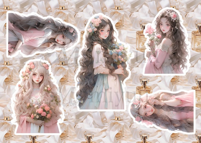 コラージュシート 素材紙 女の子 コラージュ素材 コラージュ素材紙