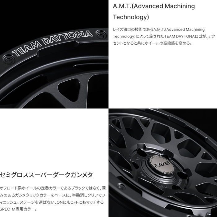 RAYS 205/65R16 RAYS/レイズ TEAM DAYTONA M9+ SPEC M ガンメタ AOJ