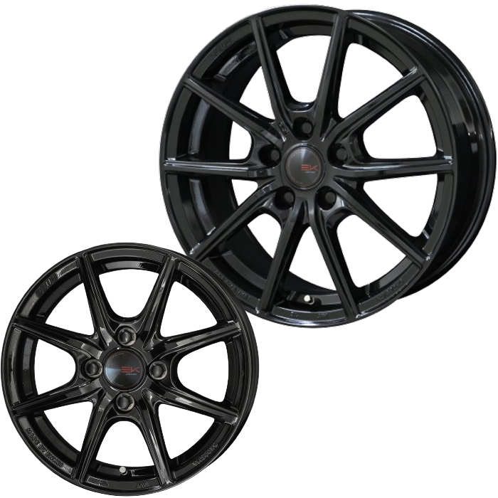 共豊 15インチ 4穴 100 5.5J ENKEI ザイン EK ソリッドブラック