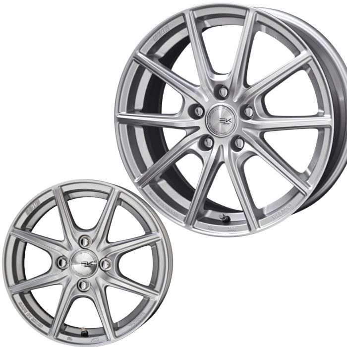 共豊 14インチ 4穴 100 5.5J ENKEI ザイン EK シャインシルバー