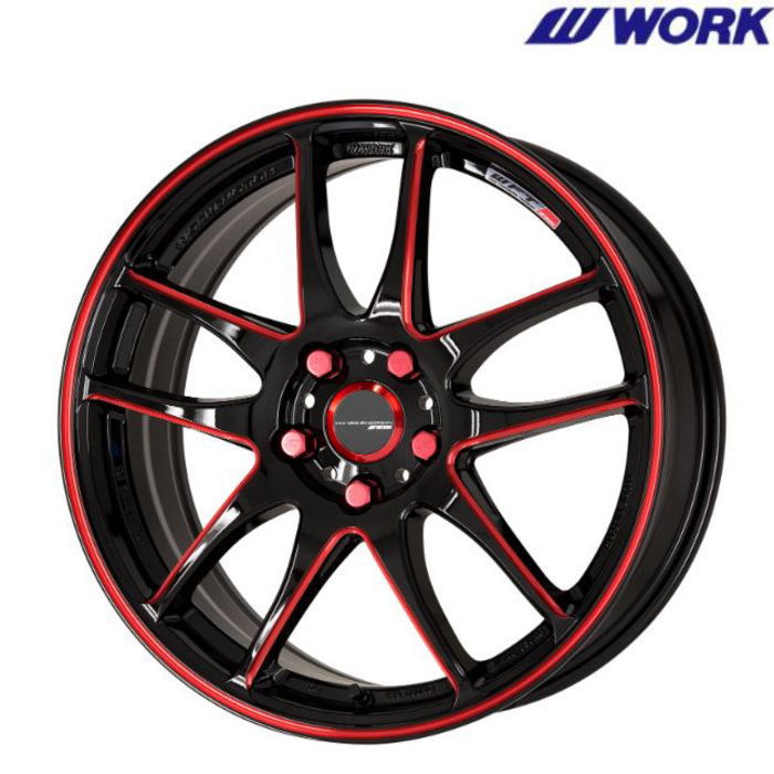 WORK 17インチ 4穴 100 7J WORK EMOTION CR Kiwami 紅Kureinai