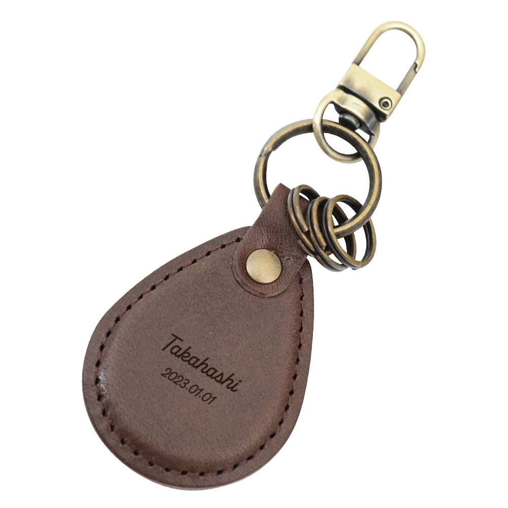 名入れ 無料 栃木レザー キーホルダー キーリング キーフック付き 革