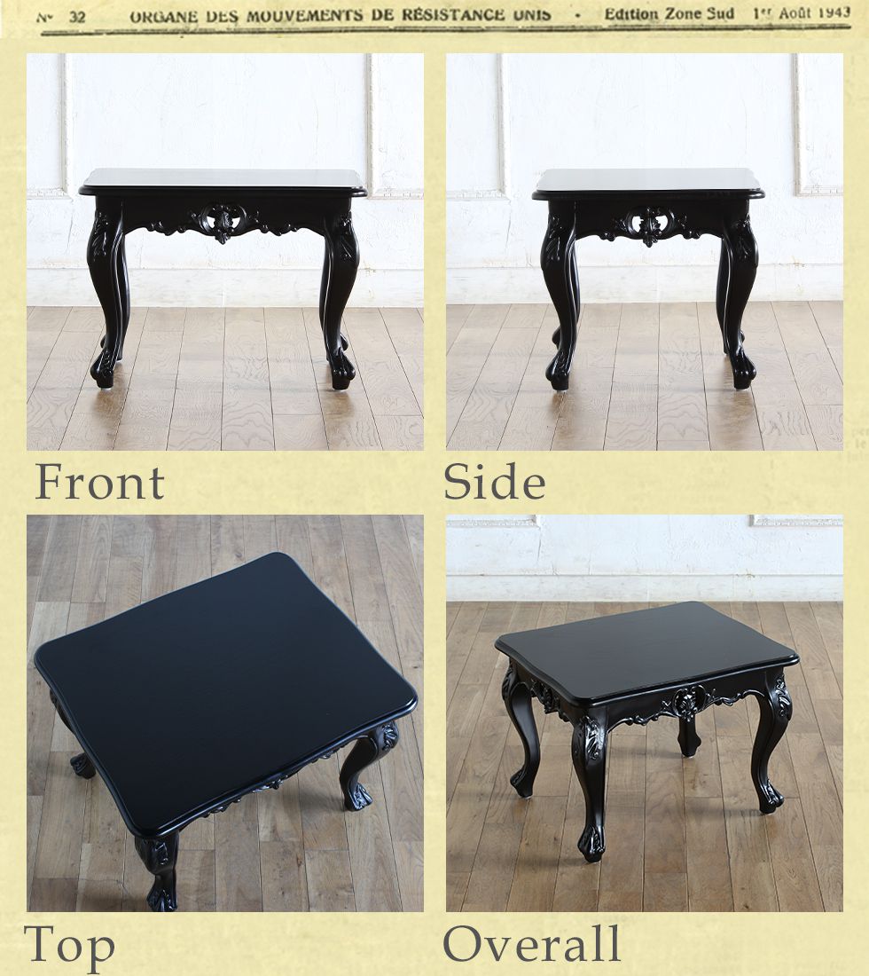 天板 角型 スクエア ミニテーブル ローテーブル アンティーク ロココ