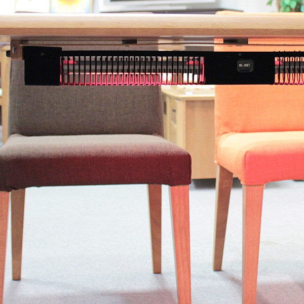 暖房ヒーター付 ダイニングセット 1200 ステルス 2型チェア 5点セット