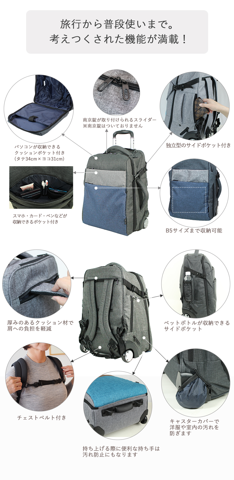 MOIERG（モアエルグ） リュックキャリー キャリーバッグ M Mサイズ