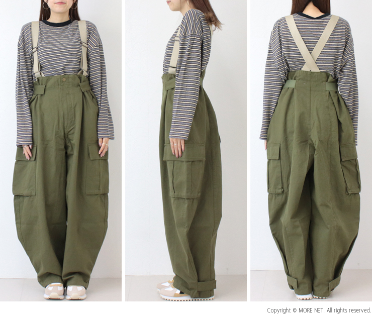 Johnbull（ジョンブル） ミリタリーサロペット JL253P09 ワイド カーゴ