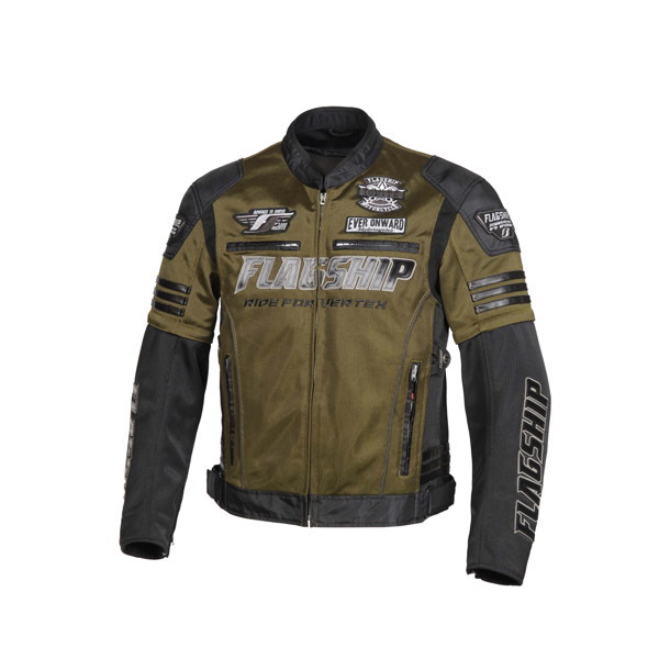 FLAGSHIP ADVANCE TO VERTEX ブラックジャケット 公式］オートバイ専用