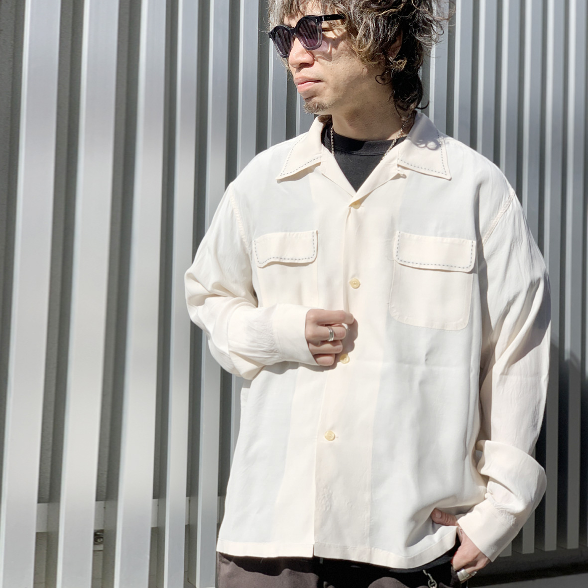 STYLE EYES（スタイルアイズ） 全2色 レーヨンシャツ ボウリングシャツ