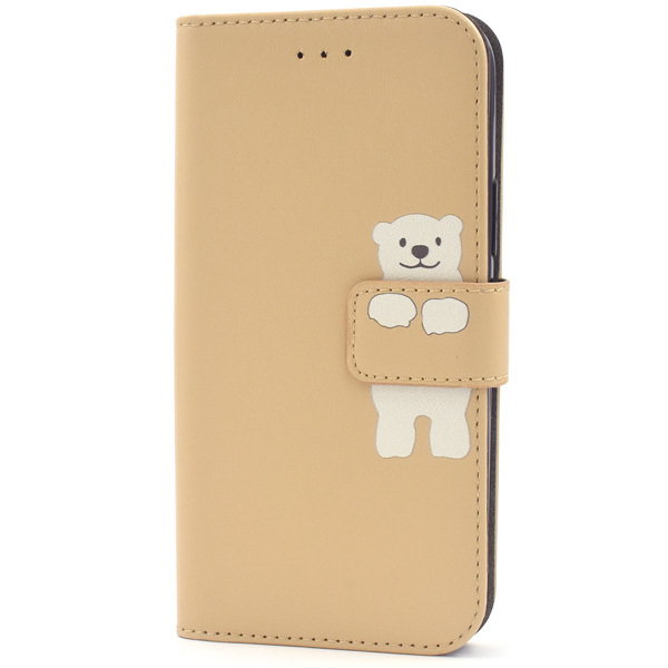 AQUOS wish4 ケース 手帳型 しろくま 合皮レザー かわいい アクオス