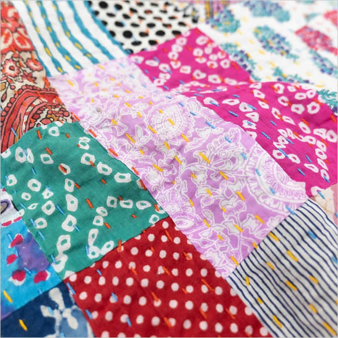 マルチクロス パッチワーク 刺し子 マルチカバー ハンドメイド 古布 1