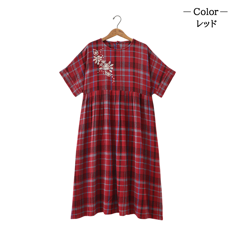 シャツワンピース タータンチェック チュニック ワンピース 長袖 秋冬