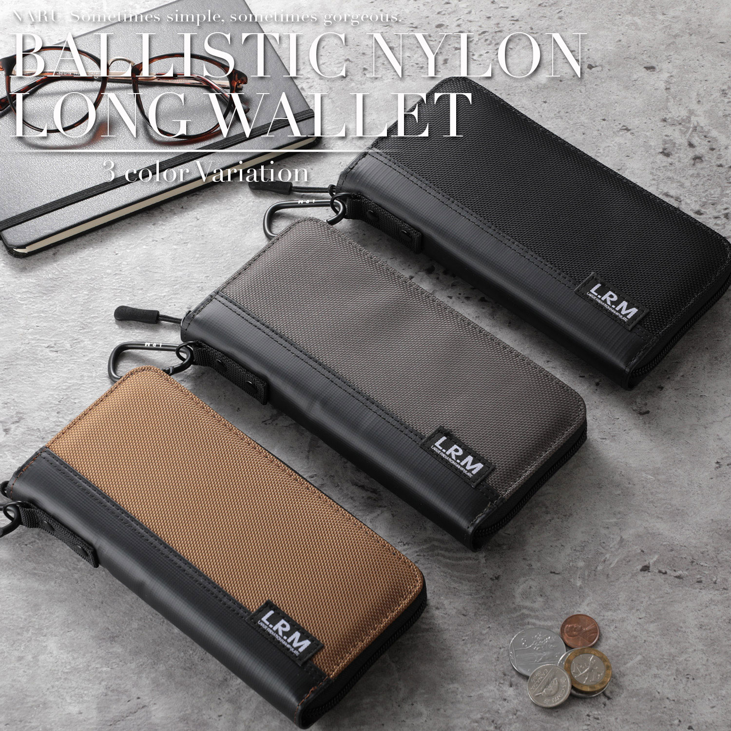 長財布 財布 メンズ ラウンドファスナー 大容量 バリスティック