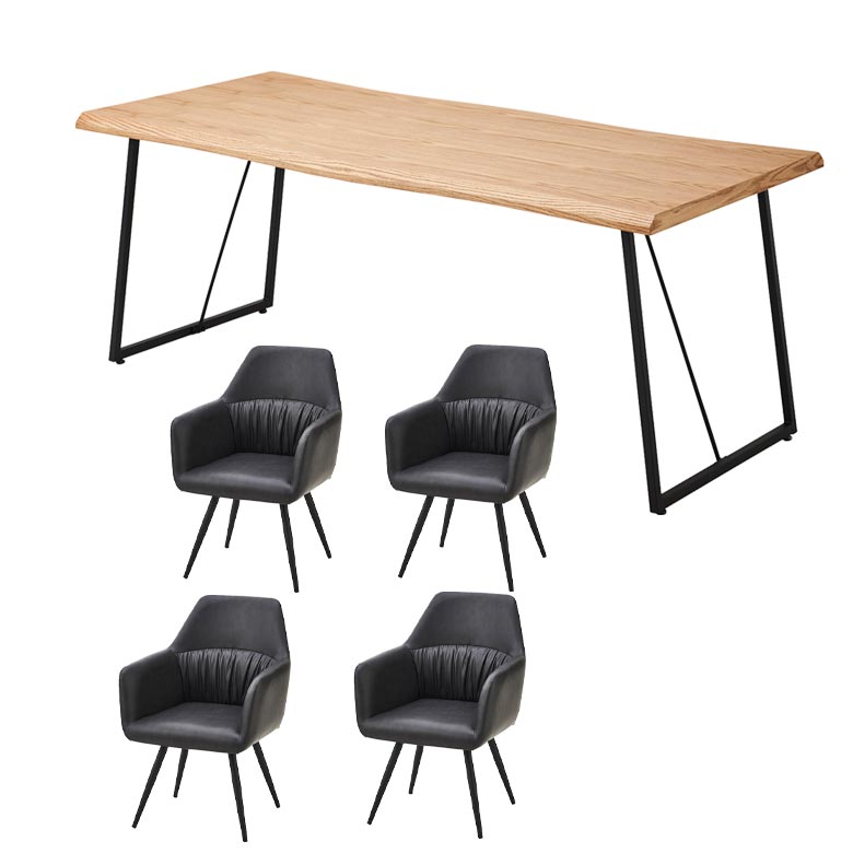 未来商会 ダイニングテーブルセット 4人用 ダイニングテーブル 200cm 5