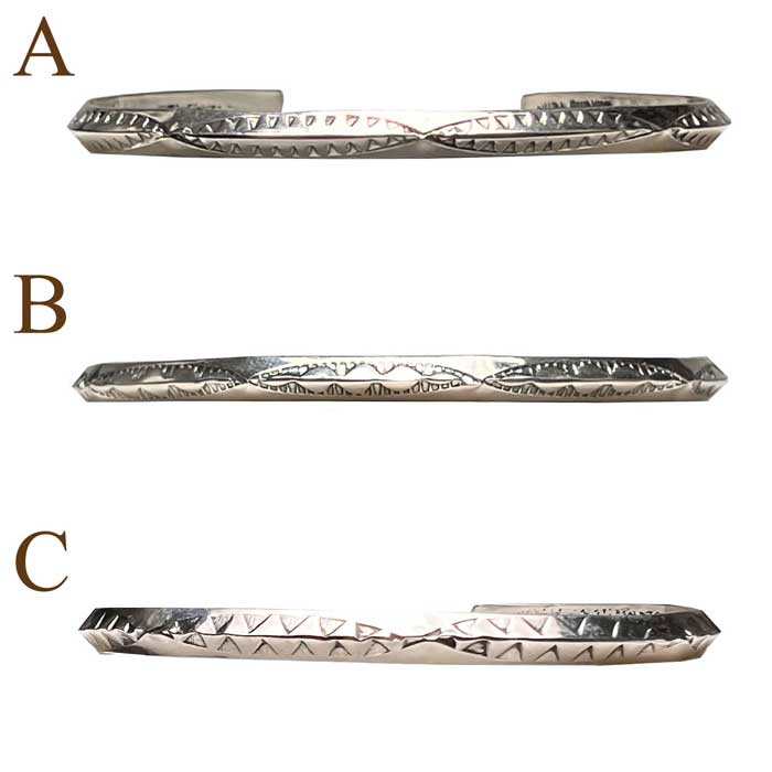 インディアンジュエリー ナバホ族 スタンプ シルバー バングルINDIAN