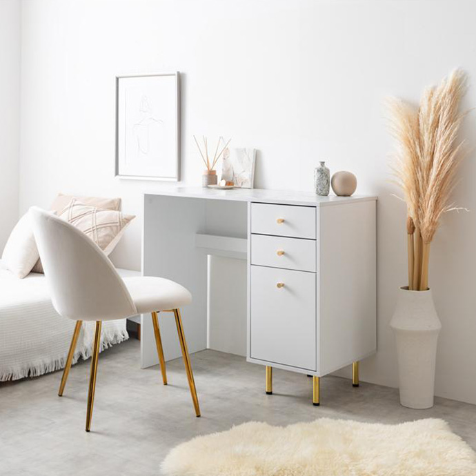 パソコンデスク 90cm幅 机 白 おしゃれ 学習机 姫 90cm シンプル