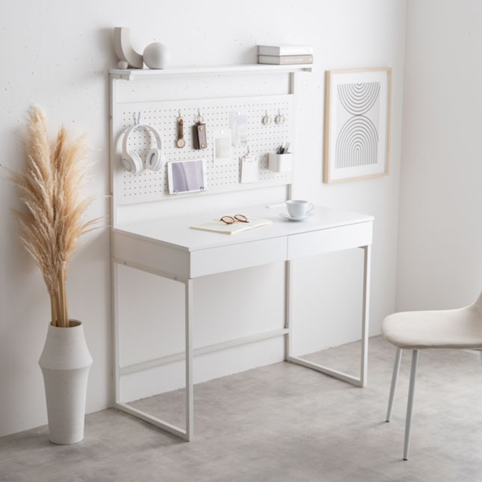 パソコンデスク デスク 机 学習机 勉強机 100cm 引き出し付き フリー