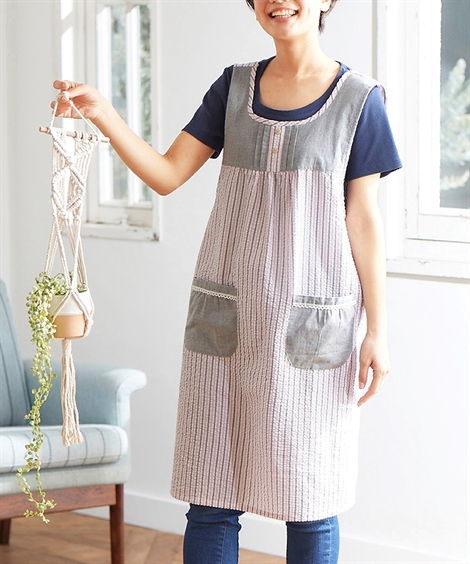 ニッセン（nissen） エプロン 大きいサイズ レディース 肌ざわり