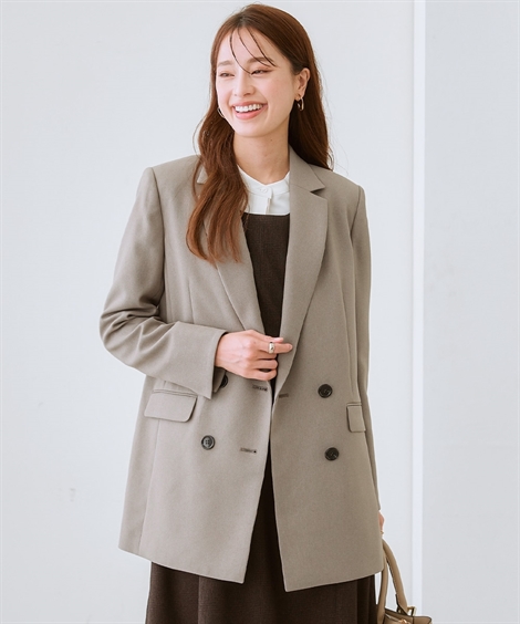 ニッセン（nissen） ジャケット レディース 洗えるウール調 ストレッチ