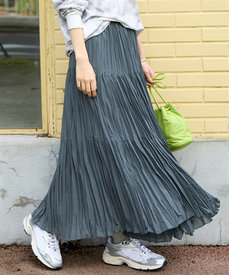 ニッセン（nissen） ロングスカート レディース シアー プリーツ