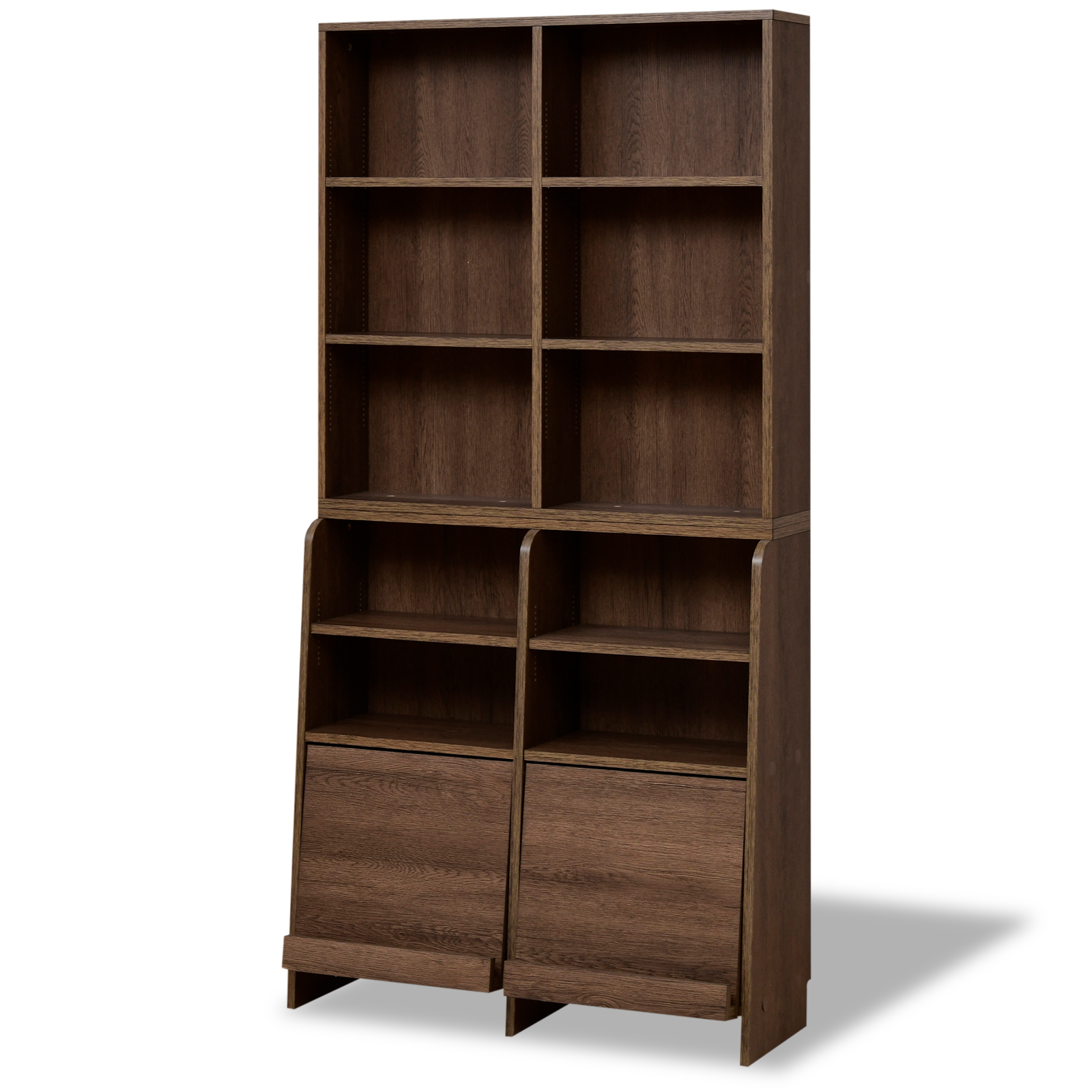 moca company Onebell 上下セット 書棚 本棚 スリム フラップ扉 幅90cm