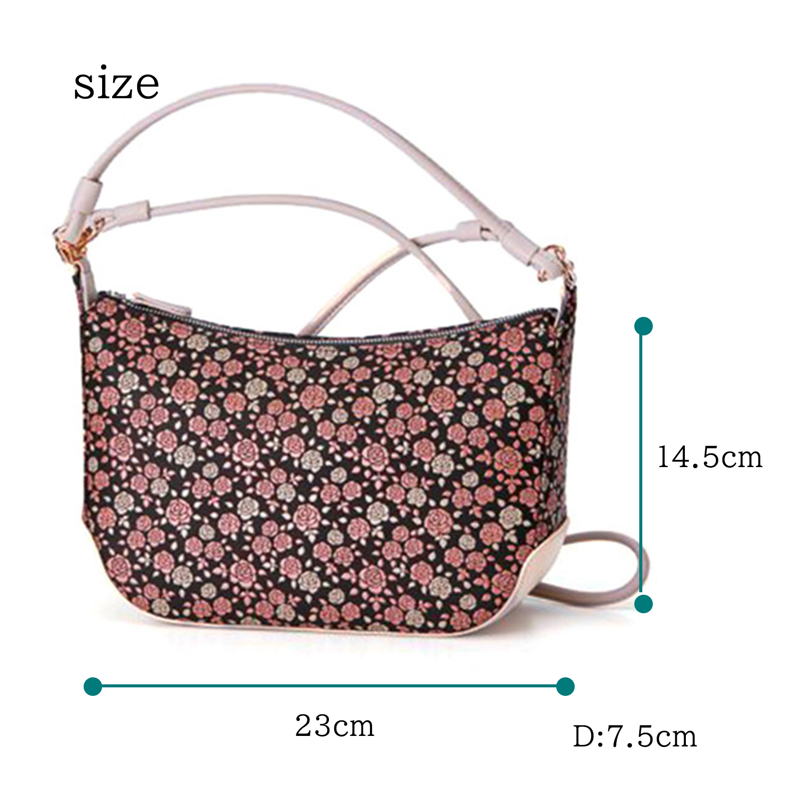 印傳屋（INDEN-YA） 印伝 ポシェット ショルダーバッグ かぐわ バラ