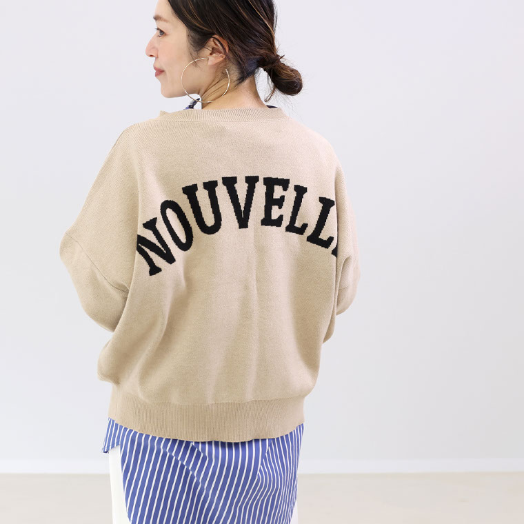 Aletta vita トップス プルオーバー ニット ロゴニット ロゴ ドルマン