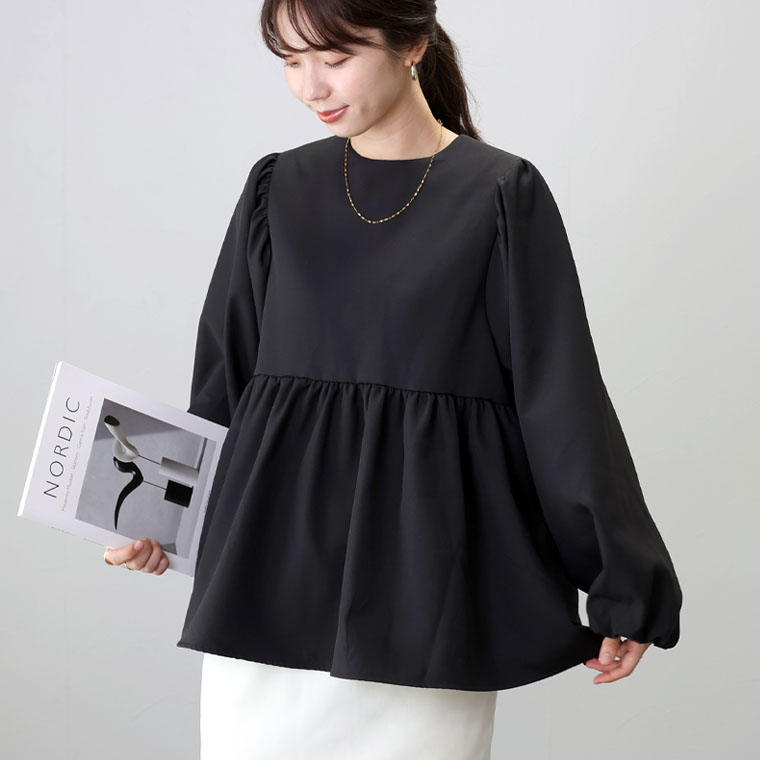 Aletta vita ブラウス 羽織り 2WAY ボリューム袖 ブラック フォーマル