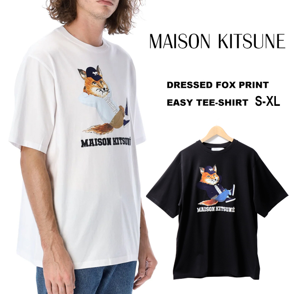 MAISON KITSUNE（メゾン キツネ） Tシャツ メンズ 半袖 プリント 刺繍