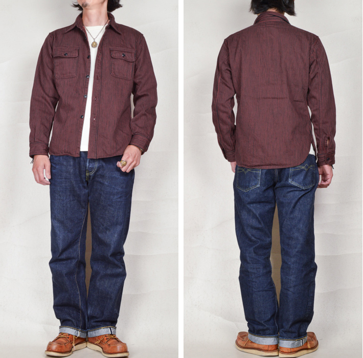 DELUXEWARE（デラックスウエア） ヒッコリーヘビーネルシャツ HV-01