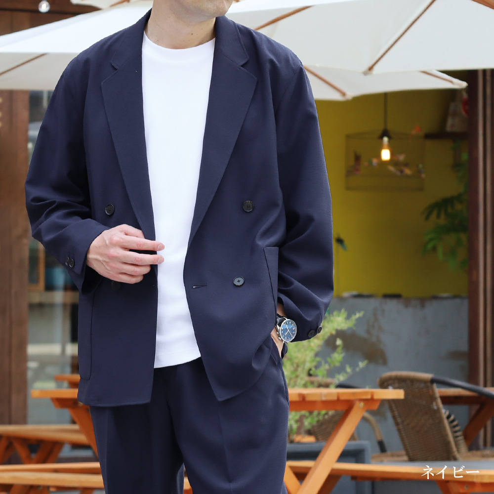 スーツのアウトレット工場 セットアップ メンズ ダブルブレスト シア