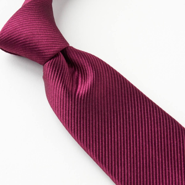 ozie（オジエ） ネクタイ ナロータイ 無地 ワインレッド 赤 シルク100