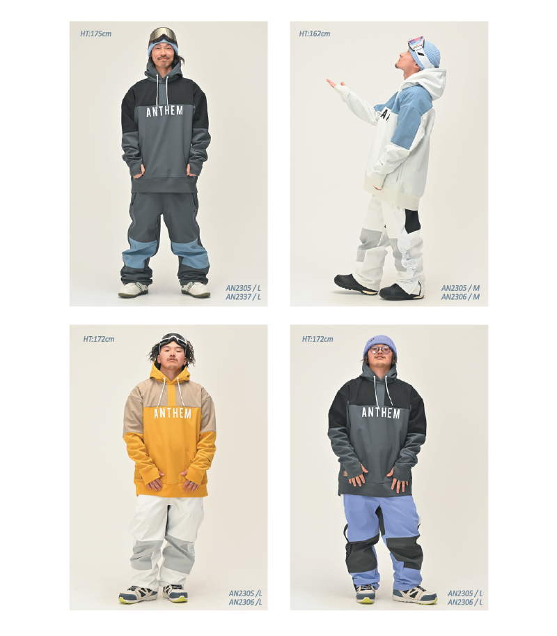 ○ 23-24 ANTHEM SHOULDER PATCH HOODIE STEEL GRAY AN2305 アンセム