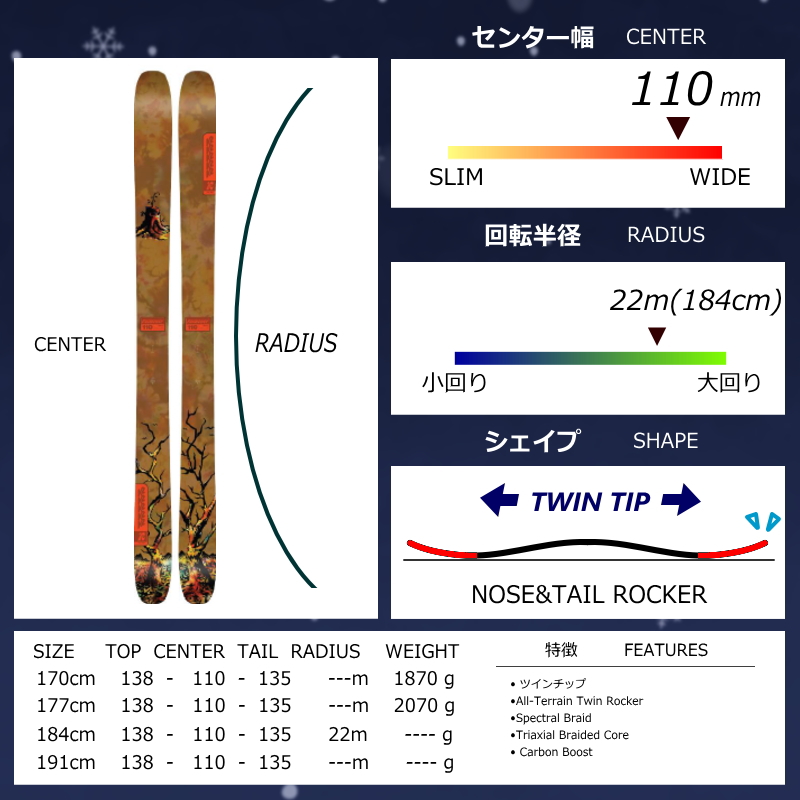 K2 K2 RECKONER 110[177cm/110mm幅]24-25 フリースキー ファットスキー