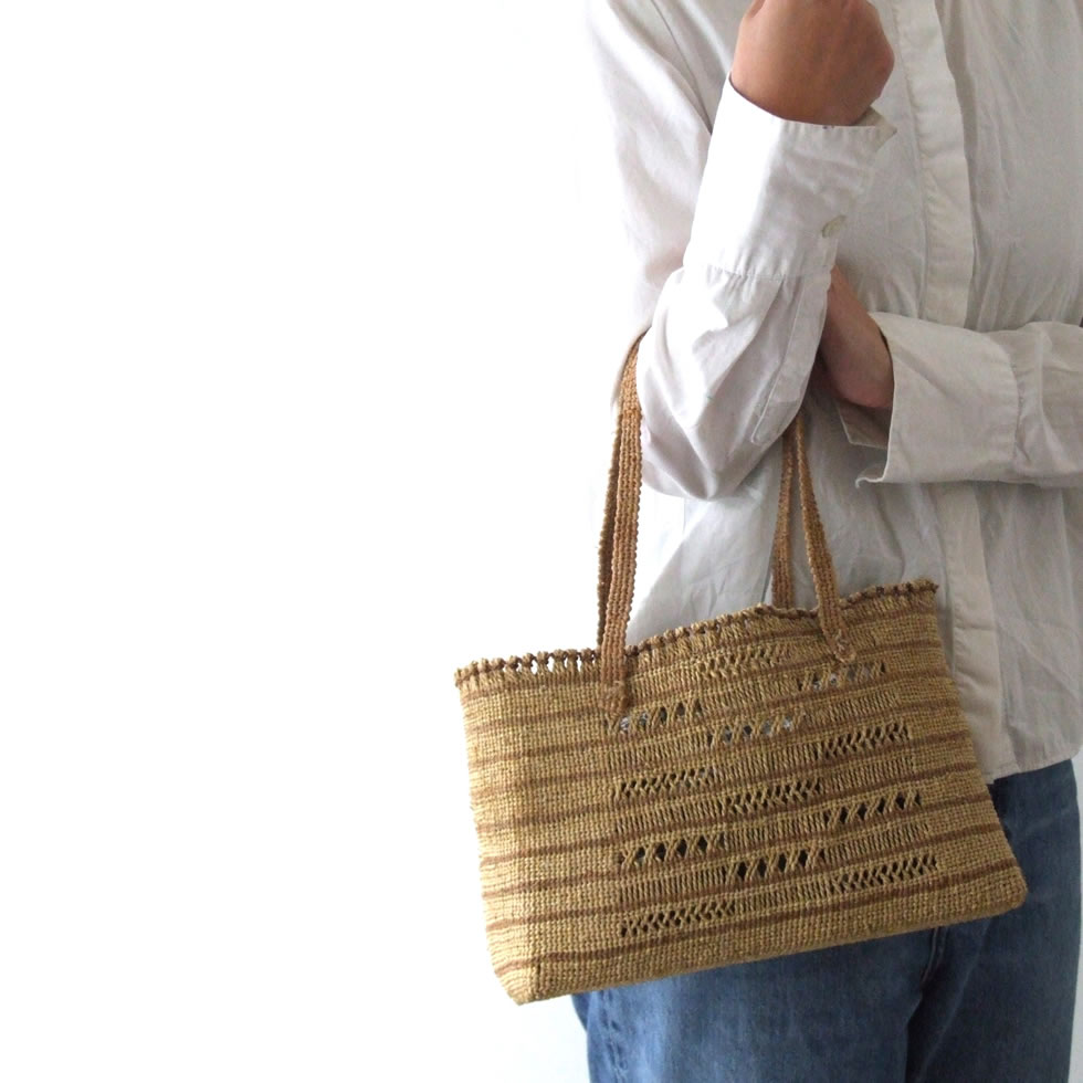 福島奥会津編み組細工 ヒロロ細工 ヒロロ モワダのバッグ9 : おまめ