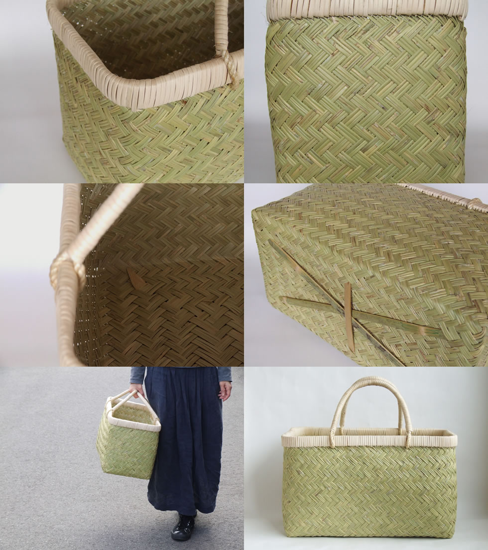 岩手県鳥越地区の竹細工 岩手県二戸 鳥越竹細工 スズ竹 市場かご 尺四