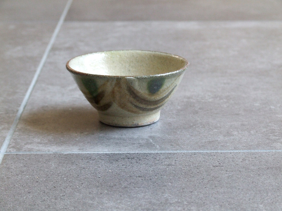 やちむん 民藝 読谷山焼 北窯 宮城正享 3.5寸マカイ(お茶碗) 重 三彩