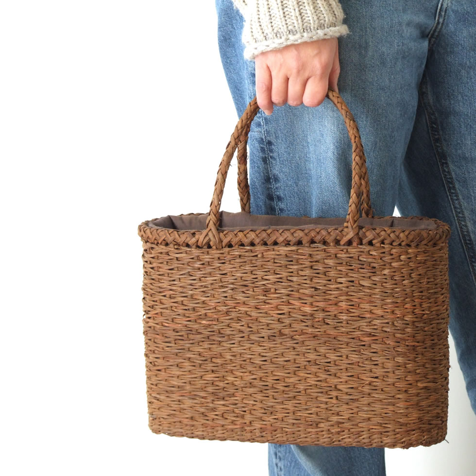 純国産 山葡萄かごバッグ 2mm超極細青海波編み : おまめ - 通販