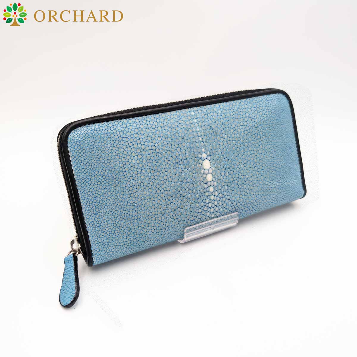 スティングレイ エイ革 ガルーシャ ターコイズブルー 牛革 長財布