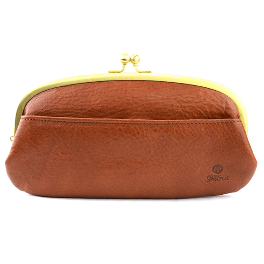 Folna がま口 長財布 親子 レディース がまぐち 日本製 レザー 革