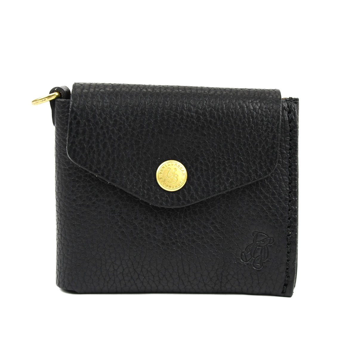 二つ折り財布 コンパクト かぶせ Vanilla Bear 日本製 本革 財布