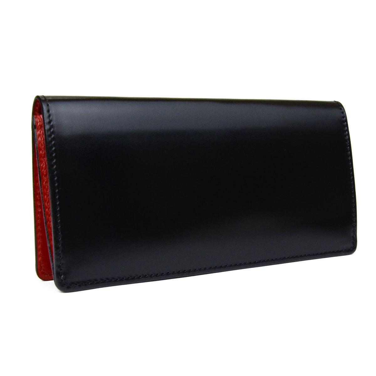 札入れ 長財布 メンズ 二つ折り 小銭入れなし コードバン さいふ 新喜