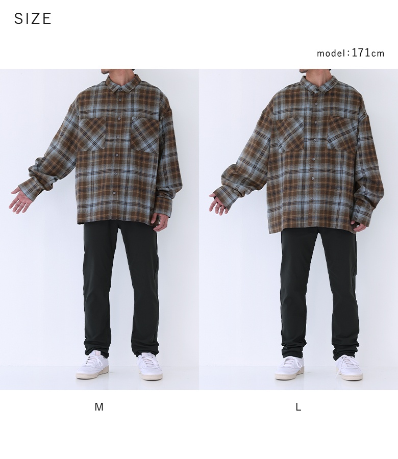 osharewalker（オシャレウォーカー） シャツ 長袖 カジュアルシャツ