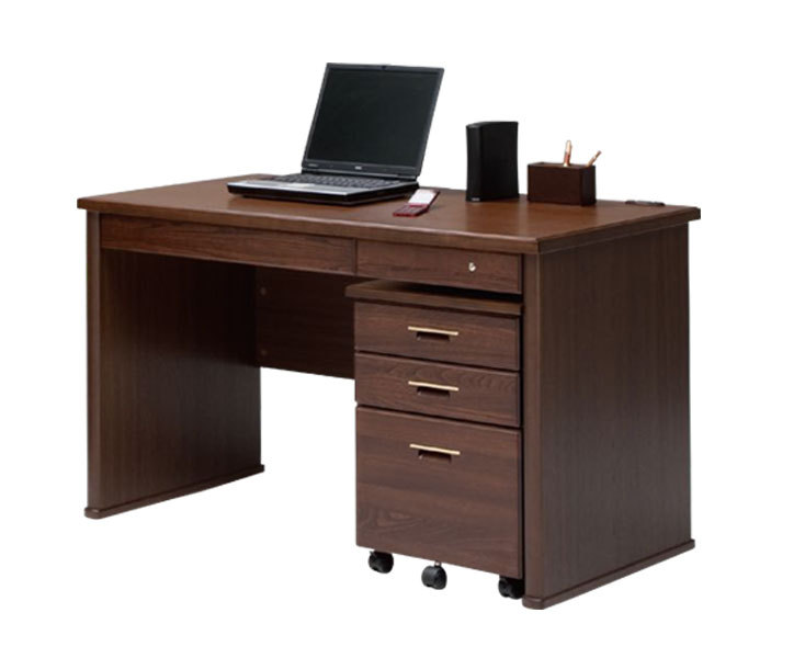 書斎デスク 書斎机 日本製 幅120 片袖 勉強机 デスク 机 木製 頑丈