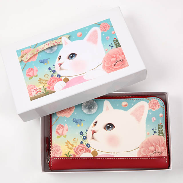 財布 レディース 長財布 猫柄 ブランド ウォレット 本革 レザー