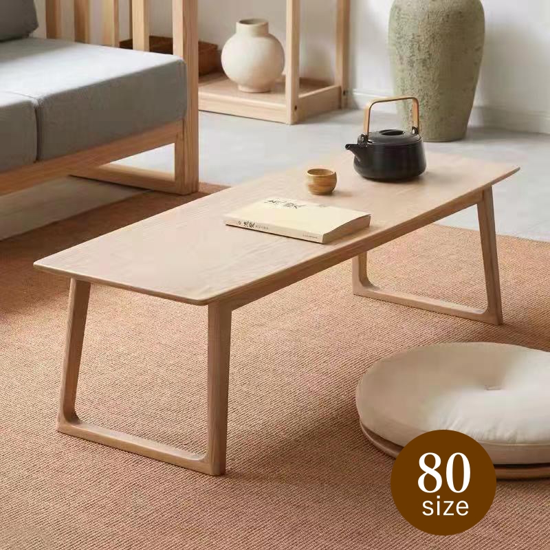 ローテーブル おしゃれ テーブル 80cm センターテーブル 木製 オーク材