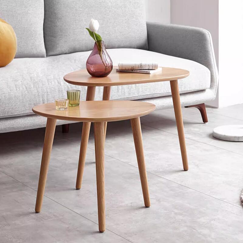 ネストテーブル 丸型 2個セット 幅50cm 65cm ツインテーブル サイド