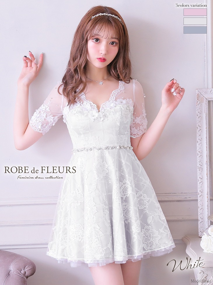 ROBE de FLEURS / ローブドフルール パールチュール×立体フラワー