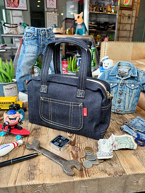 アライヤン デニム ミニ ボストンバッグ （インディゴ） 岡山産デニム