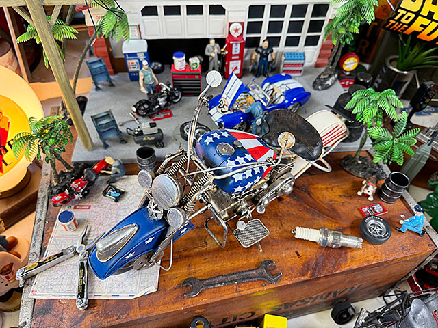 ブリキ アンティーク コカコーラ バイク ハーレー インテリア アメリカ